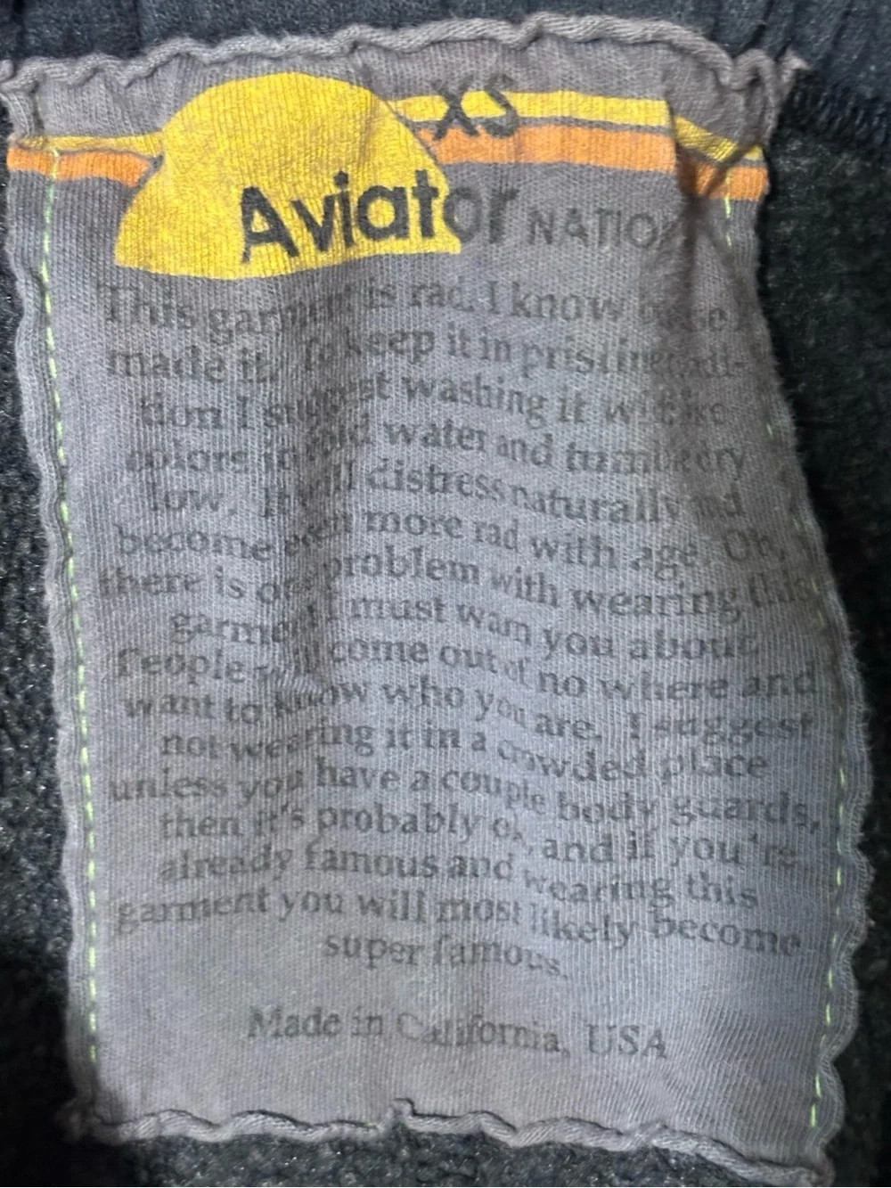 Aviator Nation Bolt Sweatpants Blue Joggers USA Made Cozy Lounge Small